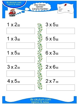 Çocuklar İçin toplam işlemi yaprak testleri 